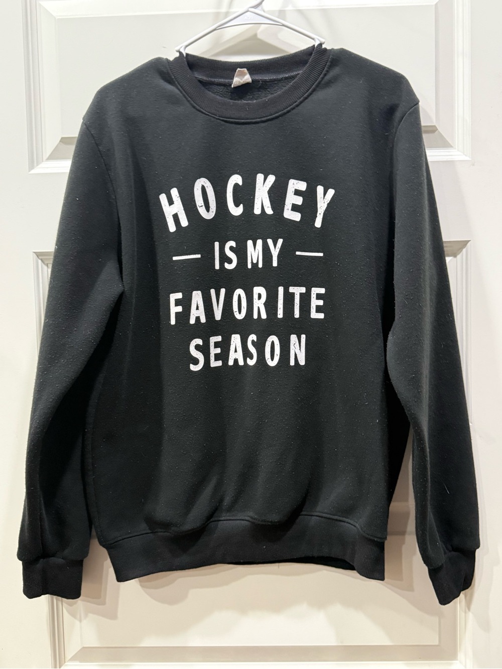 Black 'Hockey Is My Favorite Season' Crewneck Sweater
